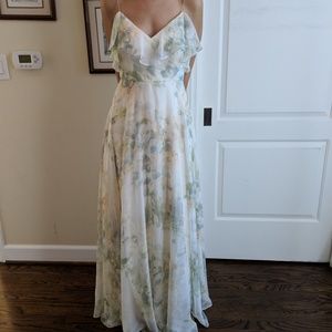 NWT Jenny Yoo Mila Print in Ivory Sage